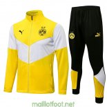 Borussia Dortmund Veste Yellow White + Pantalon Black 2021/2022